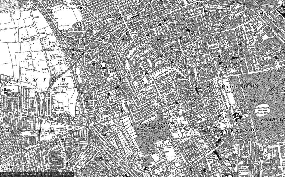 Old Map of Historic Map covering Bayswater in 1894