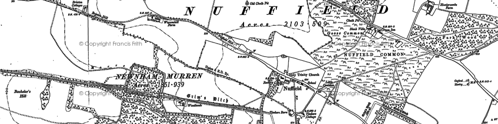 Old map of Huntercombe End in 1897