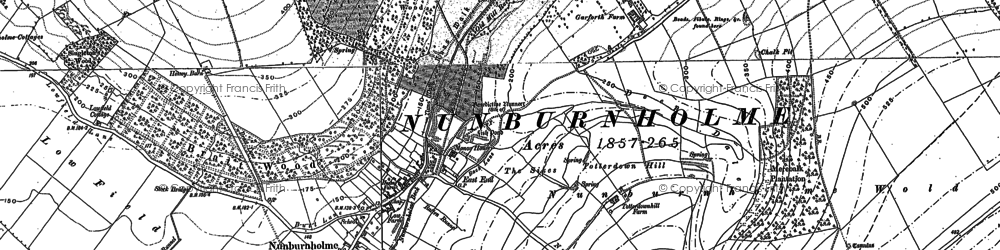 Old map of Nunburnholme in 1890