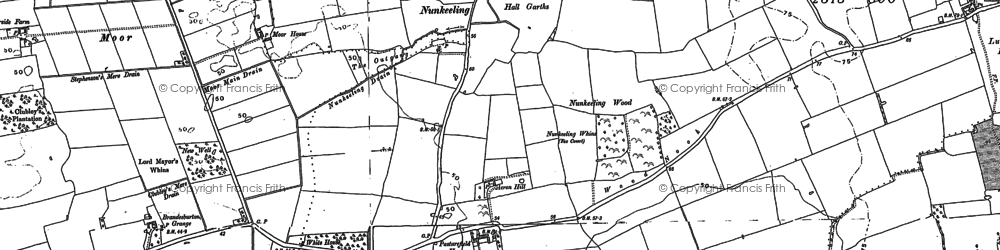Old map of Nunkeeling in 1890