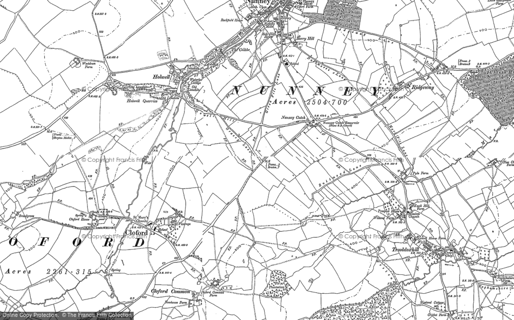 Old Map of Nunney Catch, 1884 - 1902 in 1884