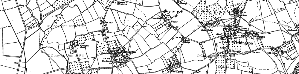 Old map of Nunnington in 1886