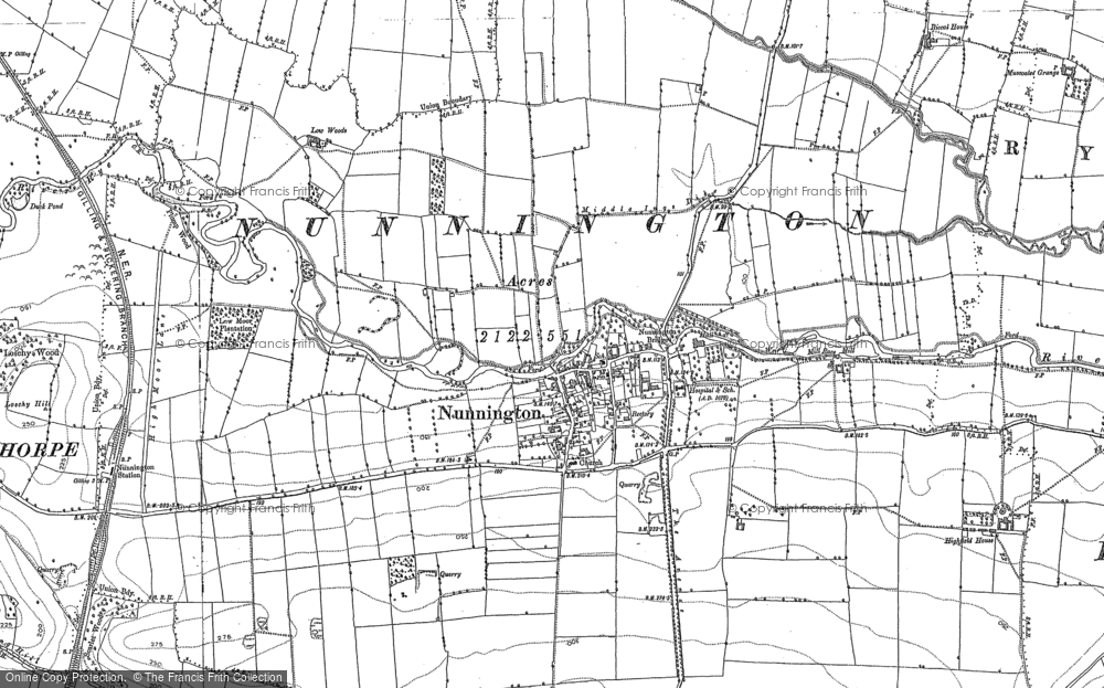 Old Map of Nunnington, 1890 - 1891 in 1890