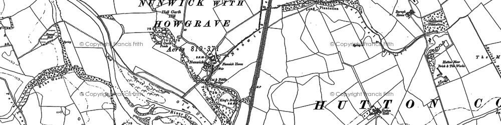 Old map of Nunwick in 1890