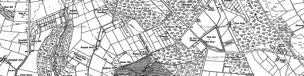 Old map of Beeley Moor in 1879