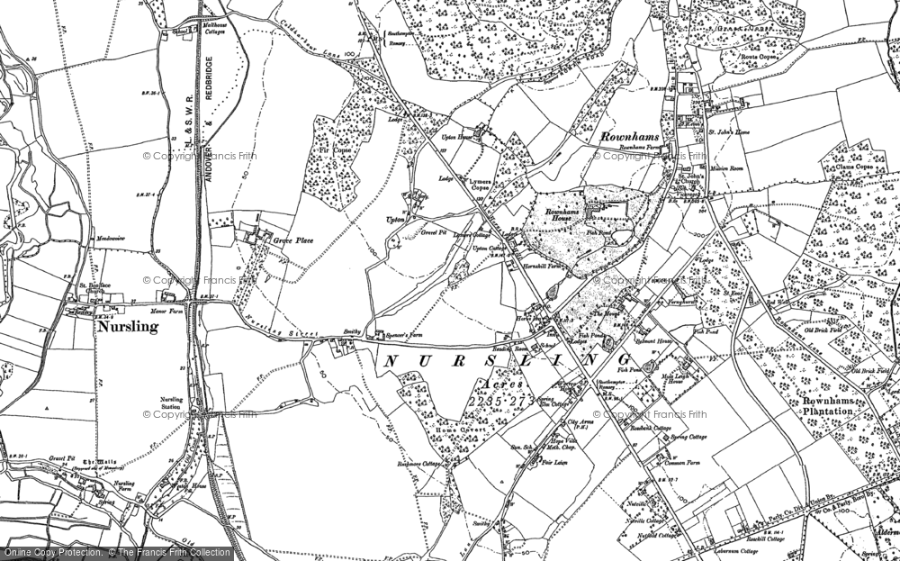 Old Map of Historic Map covering Wimpson in 1895