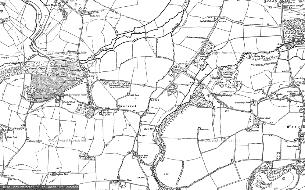 Old Map of Historic Map covering Leith Copse in 1908
