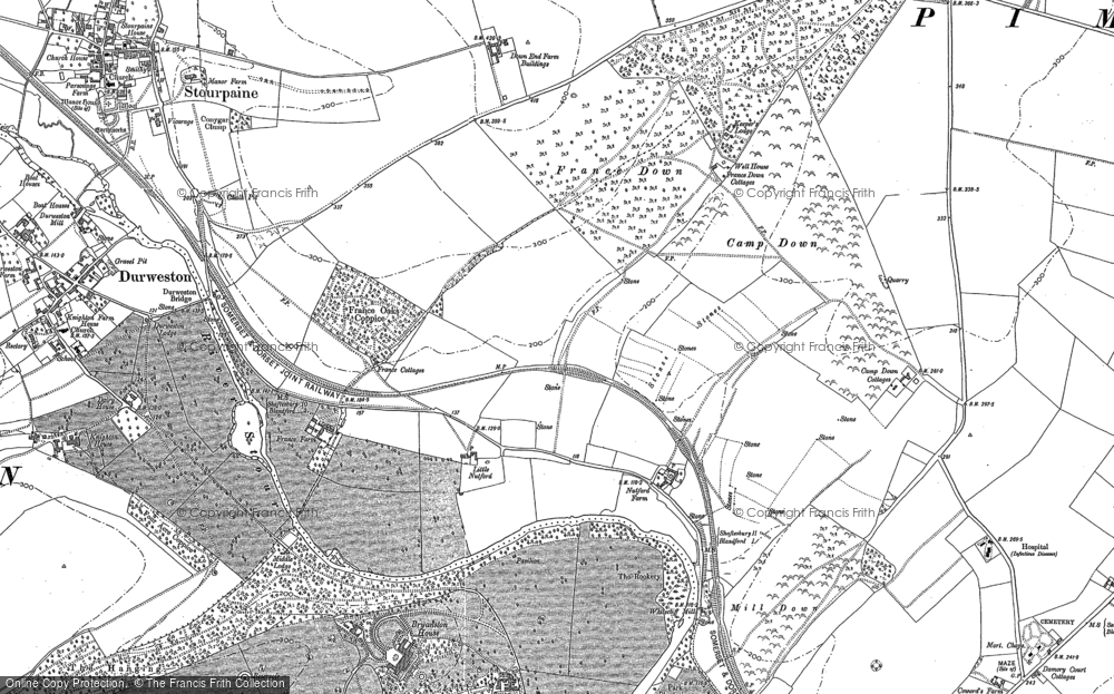 Old Map of Historic Map covering Bryanston School in 1886