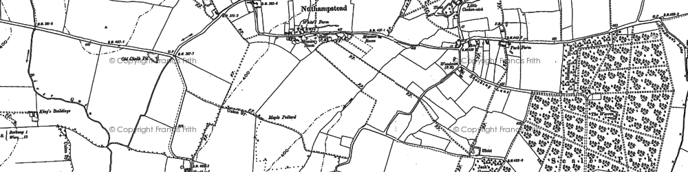 Old map of Nuthampstead in 1896