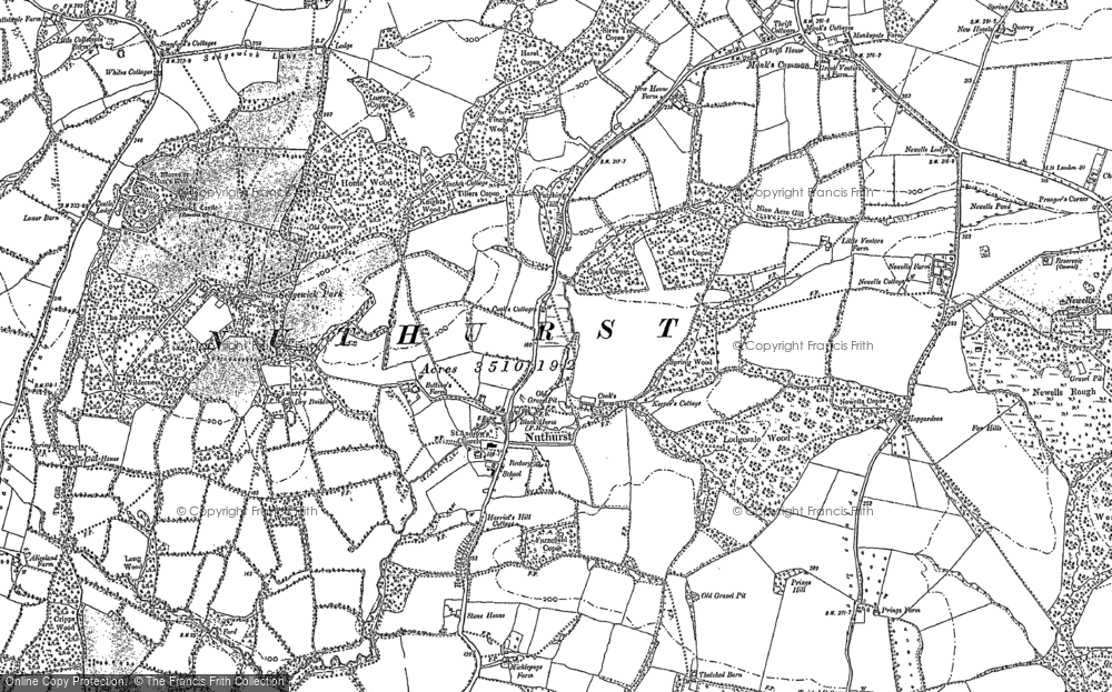 Old Map of Nuthurst, 1896 in 1896
