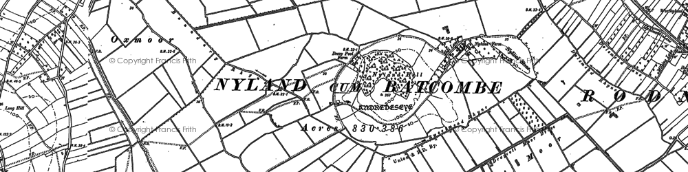 Old map of Nyland in 1884