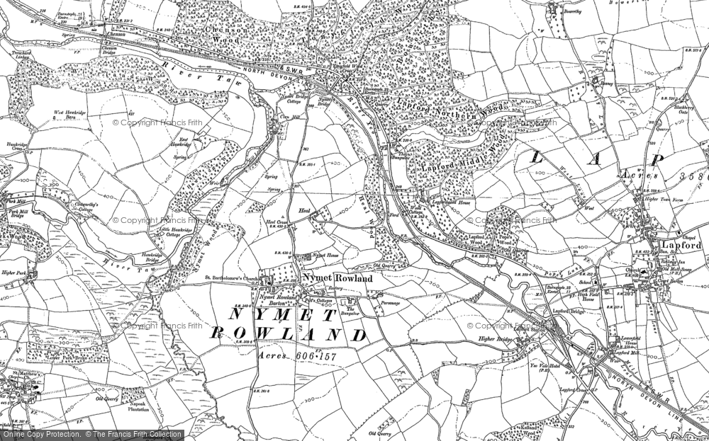 Old Map of Historic Map covering Blackditch Cross in 1886