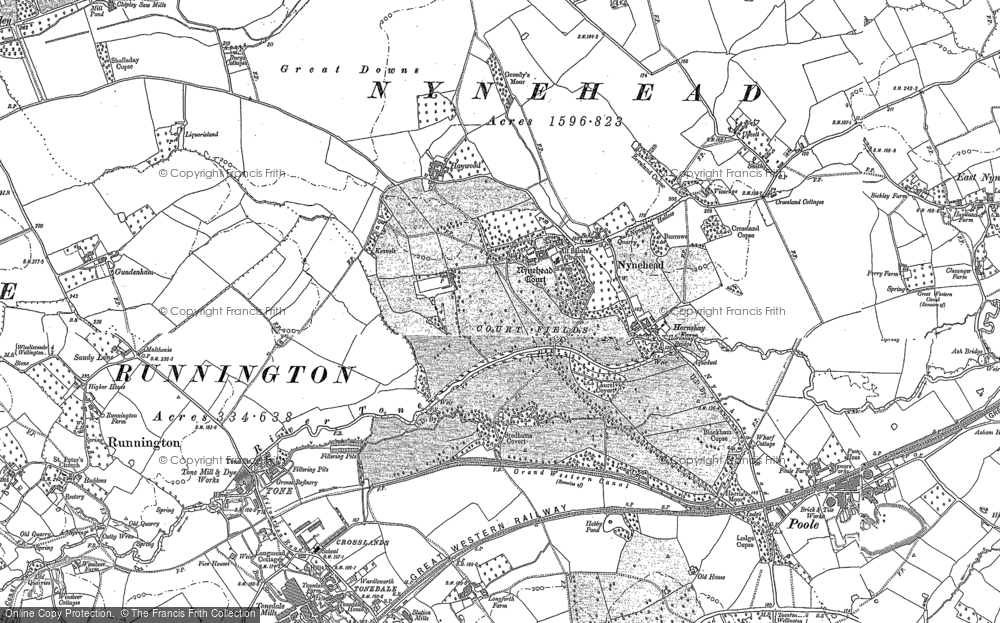 Old Map of Nynehead, 1887 - 1903 in 1887