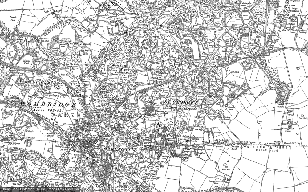 Old Map of Oakengates, 1882 in 1882