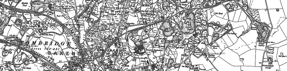 Old map of Oakengates in 1882