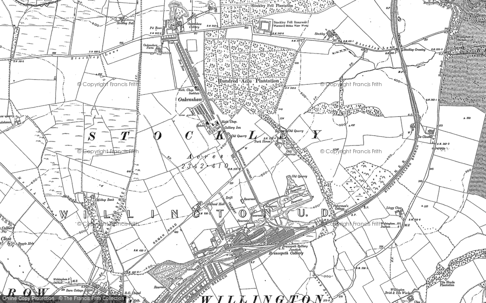 Old Map of Historic Map covering Brawn's Den in 1895