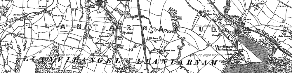 Old map of Croes-y-mwyalch in 1899