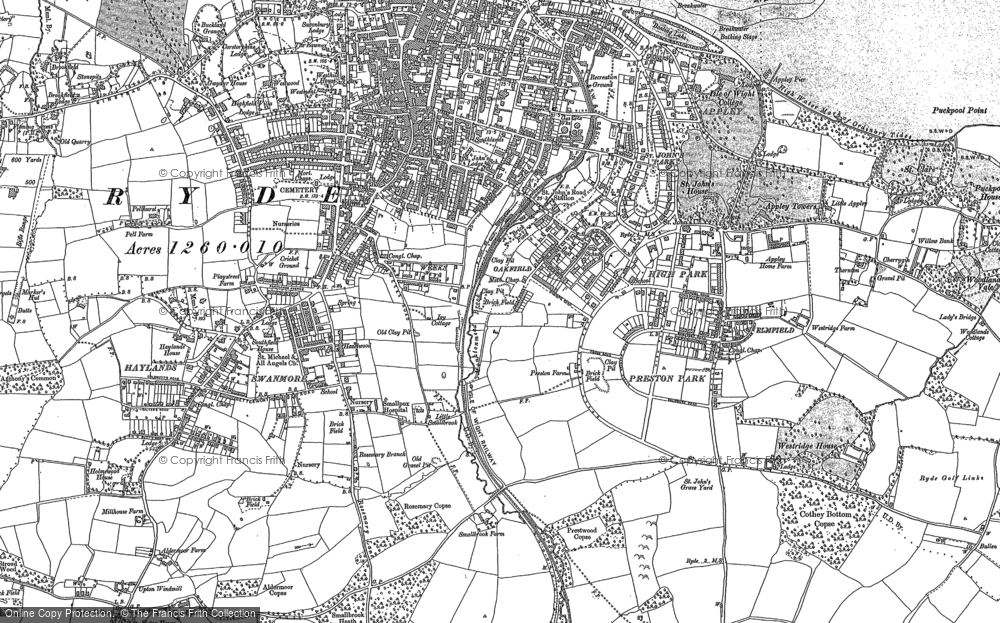 Old Map of Historic Map covering Haylands in 1907