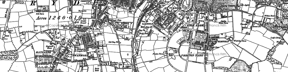 Old map of Swanmore in 1907