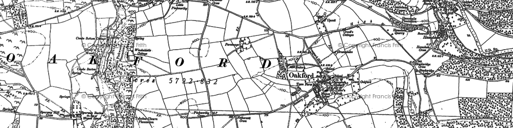 Old map of Oakford in 1887
