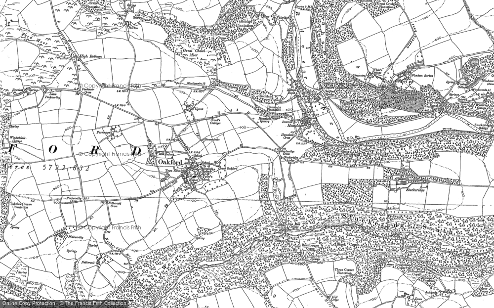Old Map of Oakfordbridge, 1887 - 1903 in 1887