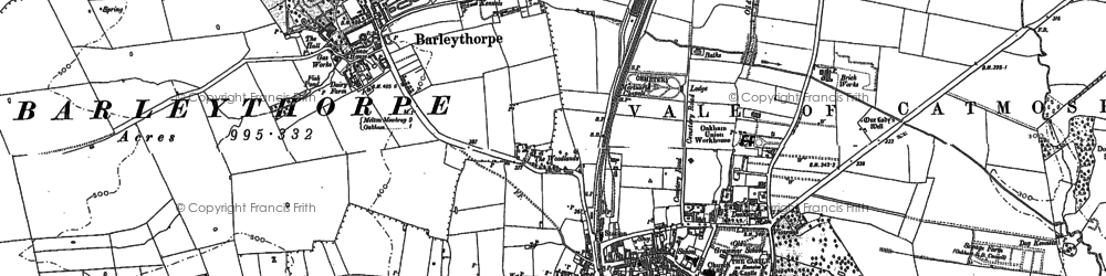 Old map of Oakham in 1884