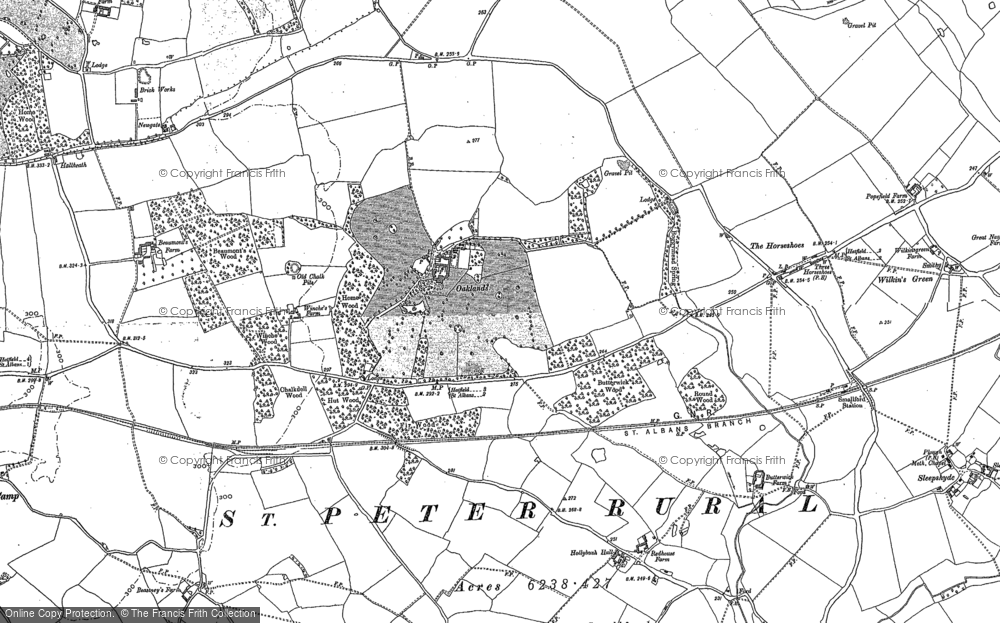Old Map of Oaklands, 1896 - 1897 in 1896