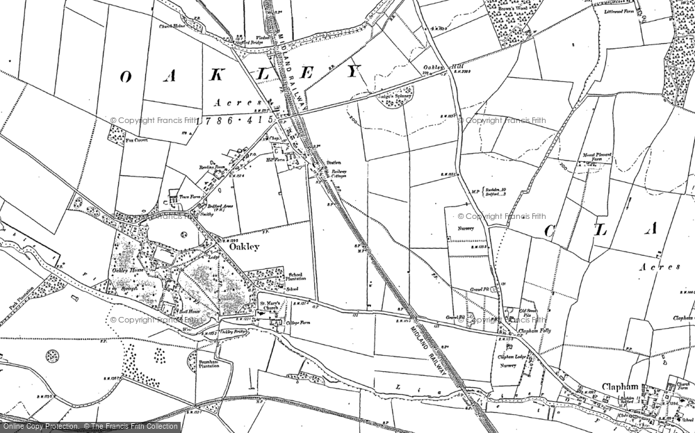Old Map of Oakley, 1882 in 1882