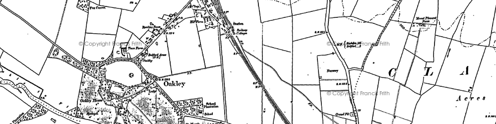 Old map of Oakley in 1882