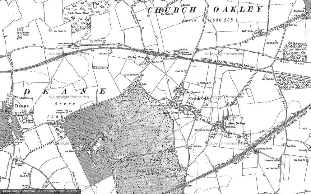 Old Map of Historic Map covering Pardown in 1894