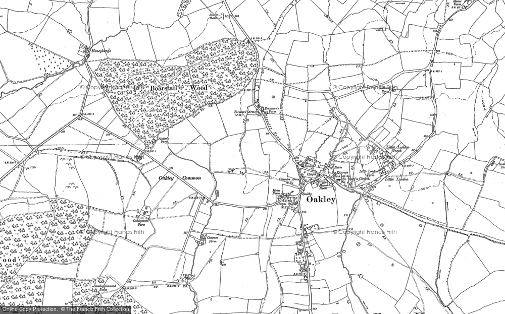 Old Map of Historic Map covering Boarstall Wood in 1898
