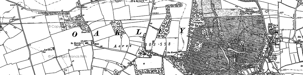 Old map of Oakley in 1903