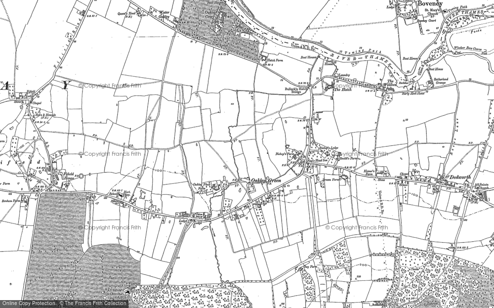 Old Map of Historic Map covering Braywood Ho in 1910