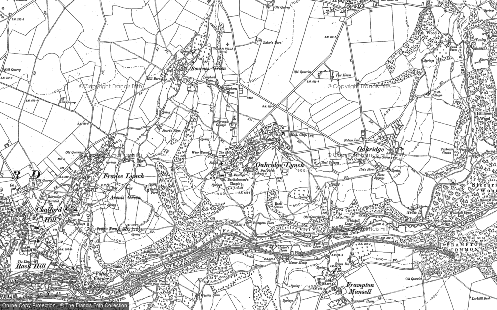 Old Map of Oakridge Lynch, 1882 in 1882