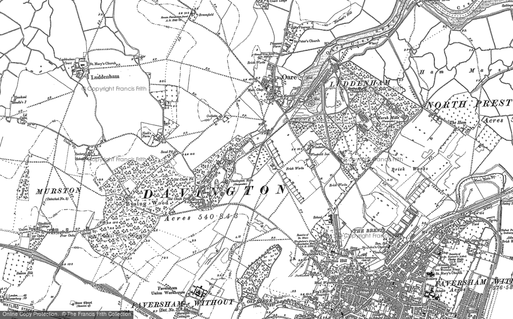 Old Map of Oare, 1896 in 1896