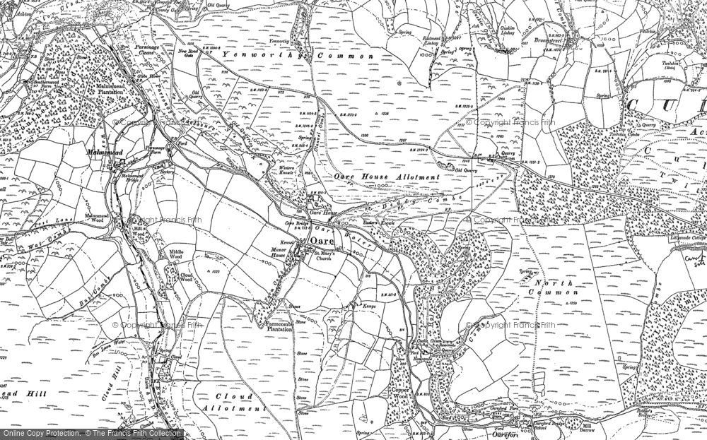 Old Map of Historic Map covering Yenworthy Common in 1902