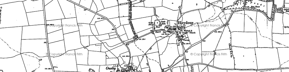 Old map of Oasby in 1887