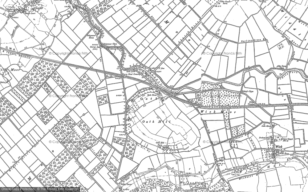 Old Map of Historic Map covering West Sedge Moor in 1885