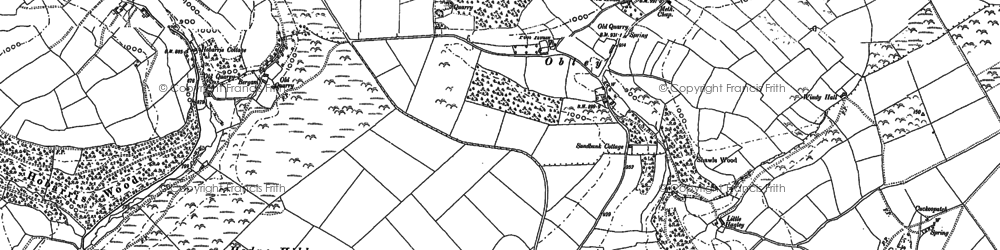 Old map of Pentre Hodre in 1883