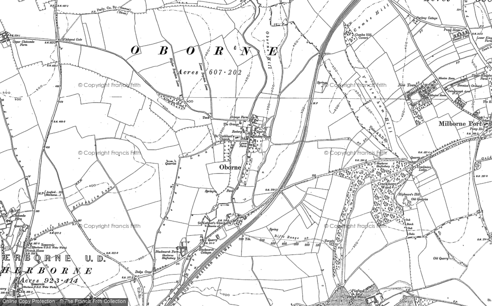 Old Map of Oborne, 1901 in 1901