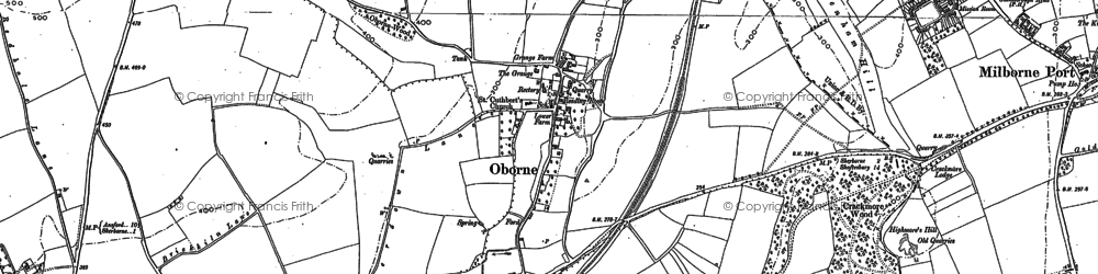 Old map of Oborne in 1901