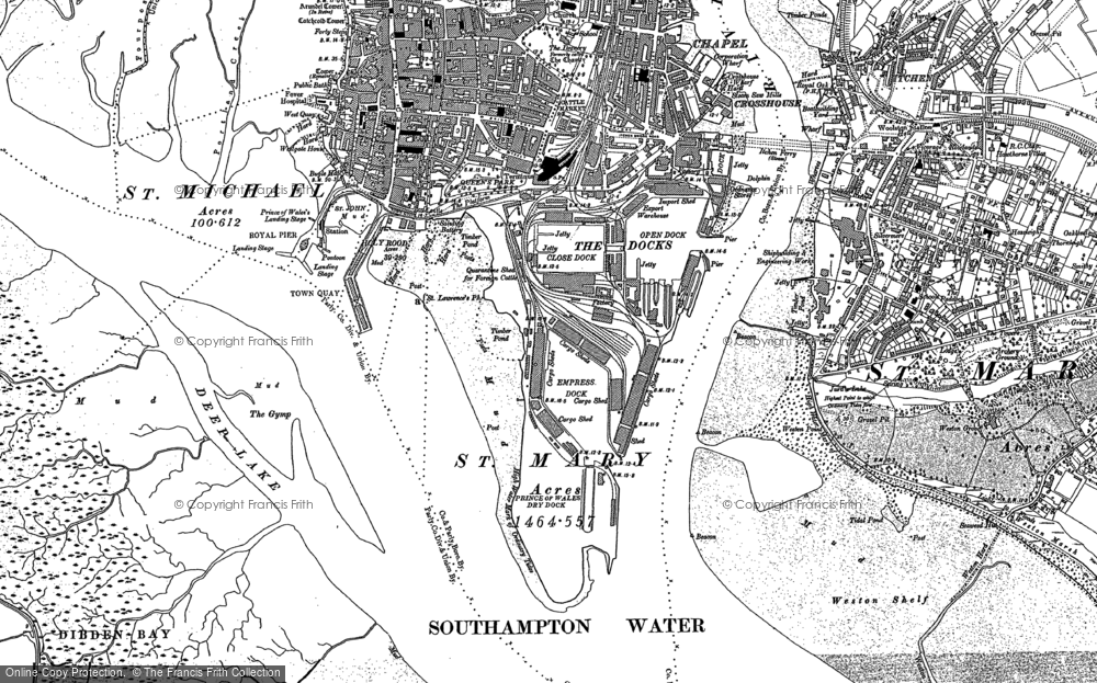 Old Map of Ocean Village, 1895 - 1896 in 1895