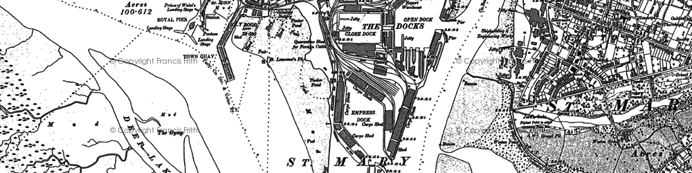 Old map of Ocean Village in 1895