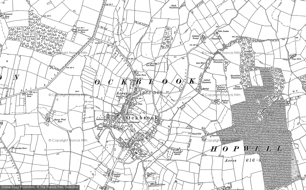 Old Map of Ockbrook, 1881 in 1881