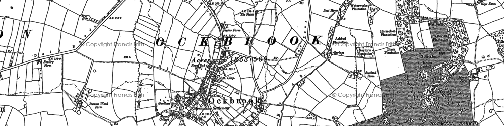 Old map of Ockbrook in 1881