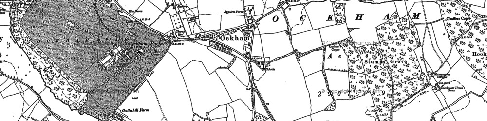 Old map of Ockham in 1895