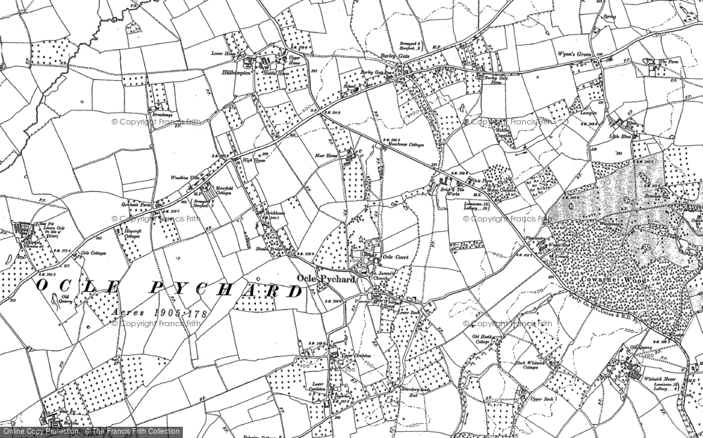 Old Map of Ocle Pychard, 1885 - 1886 in 1885
