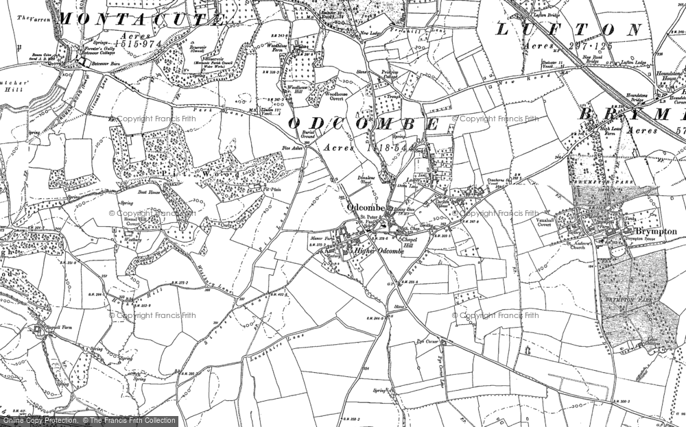 Old Map of Odcombe, 1886 in 1886