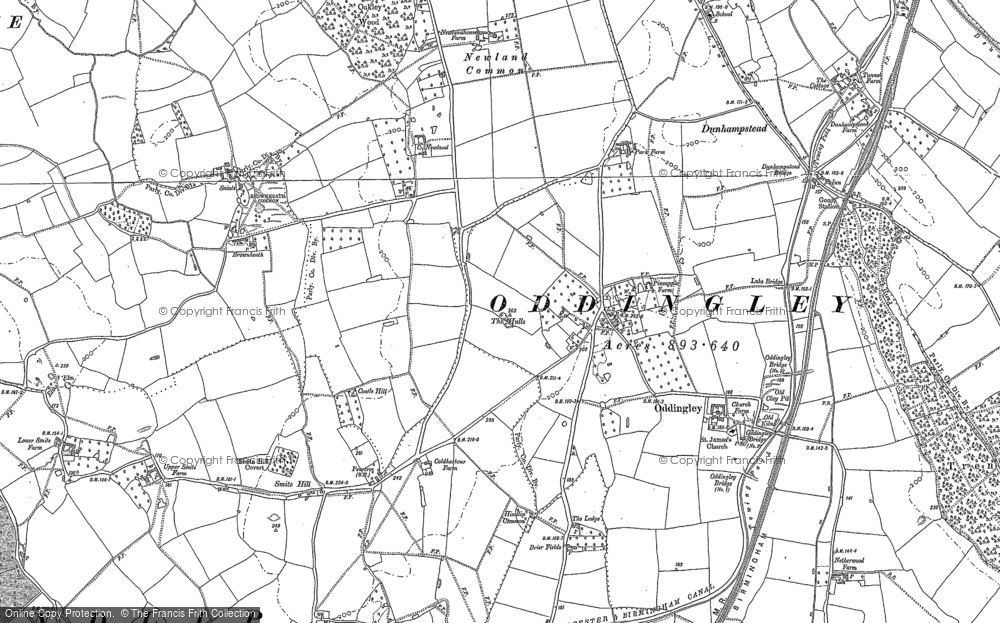 Old Map of Oddingley, 1883 - 1884 in 1883