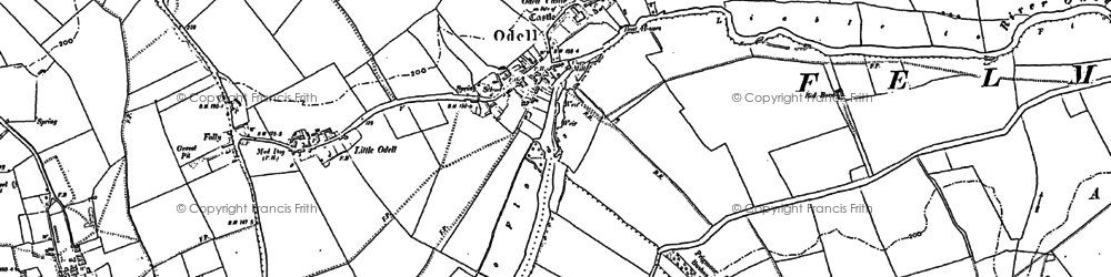 Old map of Odell in 1882